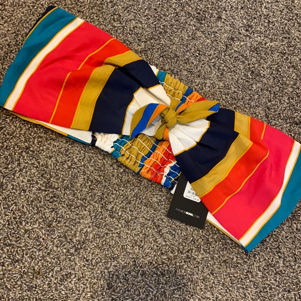 FASHIONNOVA scarf knot top